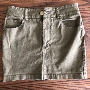 Forever 21 Solid Green Denim Skirt
